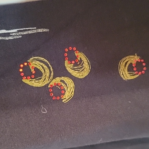 Chicos black w/ sparkle neckline and martini glass and olives on sleeves… - Picture 6 of 10